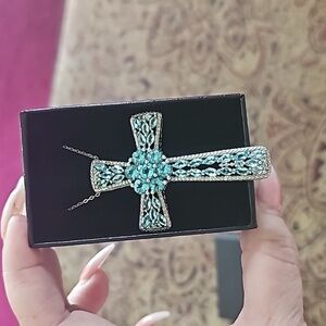 New: Aquamarine in Sterling Cross